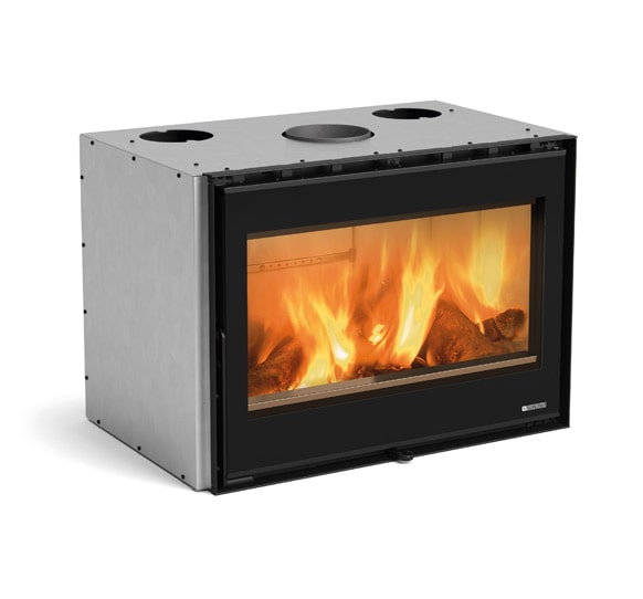 Zestaw kominek powietrzny stalowy KRATKI LUCY BLACK 12 kW Ø 200 z akcesoriami inserto80wide2.0 scont box princ min - Zestaw kominek powietrzny stalowy KRATKI LUCY BLACK 12 kW Ø 200 z akcesoriami